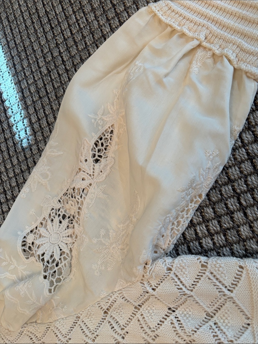 Another Love Cream Crochet Detail Cardigan Sweater - Picture 3 of 3